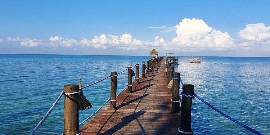 Lange steiger in Zanzibar