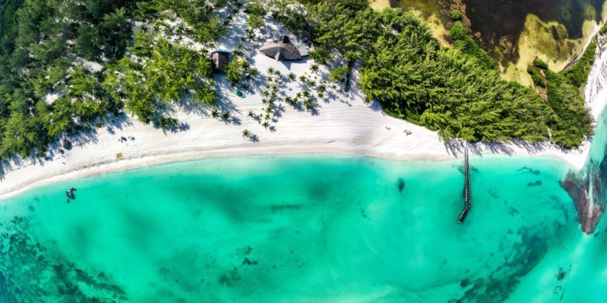 Isla Cozumel in Mexico van bovenaf gezien