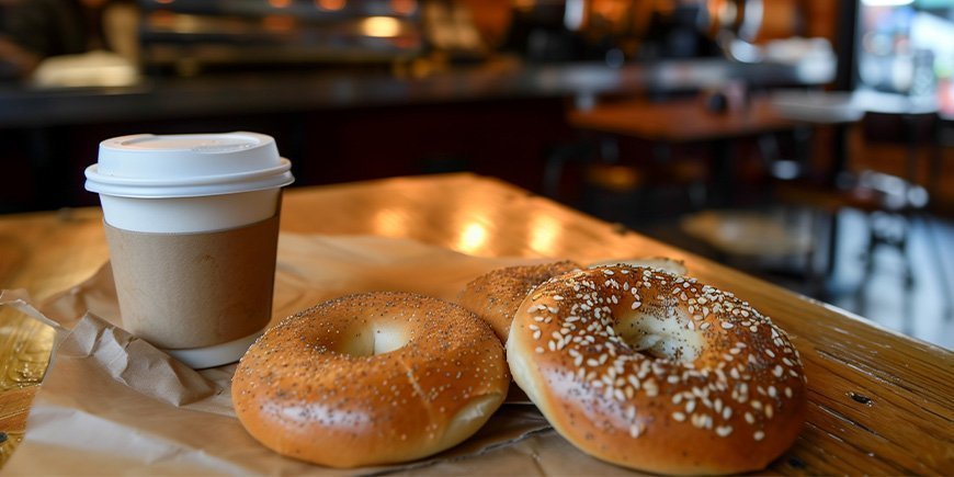 Bagels en koffie