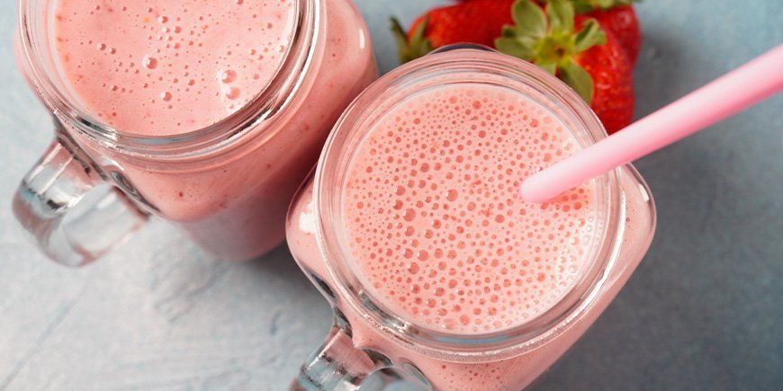 milkshake met aardbeien