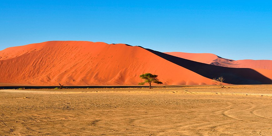 Zonnige dag in Sossuvlei in Namibië