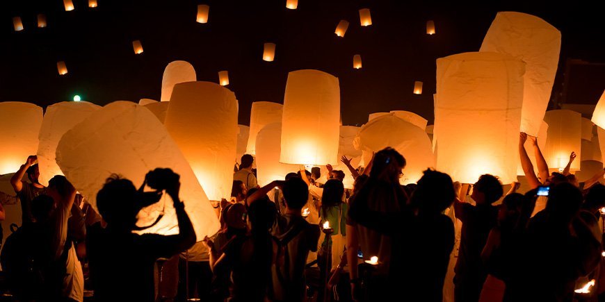 Yi Peng Festival in Chaing Mai, Noord-Thailand