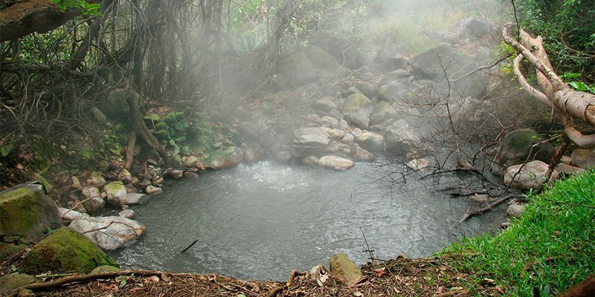 Kokende modderpoel in Rincon de la Vieja in Costa Rica